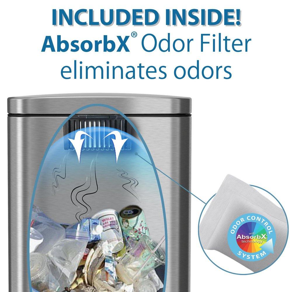 8 gal Stainless Steel Soft Step Trash Can w/ Odor Filter & Removable Inner Bucket 