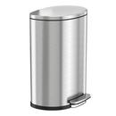 13.2 gal Stainless Steel Semi-Round Soft Step Trash Can w/ Odor Filter & Removable Inner Bucket