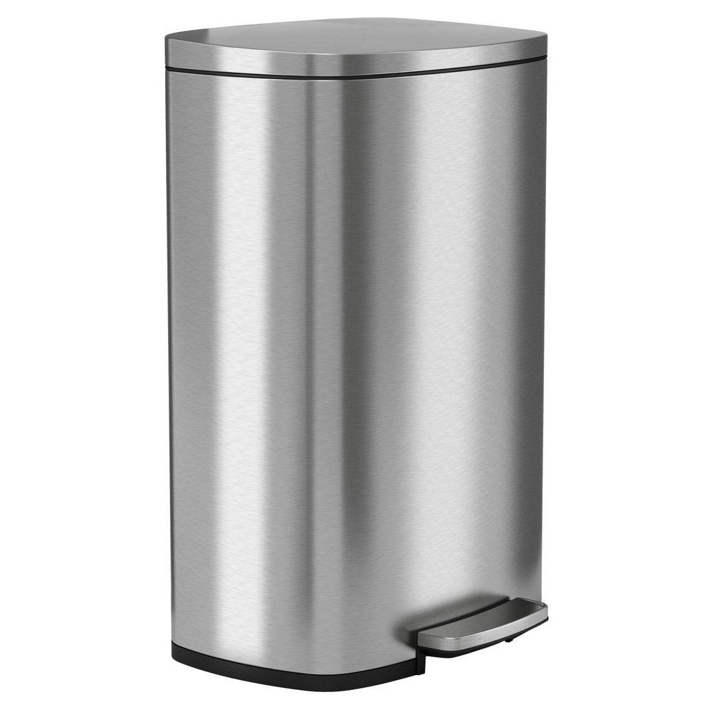 13.2 gal Stainless Steel Soft Step Trash Can w/ Odor Filter & Removable Inner Bucket 