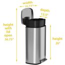 13.2 gal Stainless Steel Soft Step Trash Can w/ Odor Filter & Removable Inner Bucket 