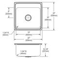 Elkay Lustrous Satin 22 x 22 in. Stainless Steel Single Bowl Drop-in Kitchen Sink in Lustrous Satin 