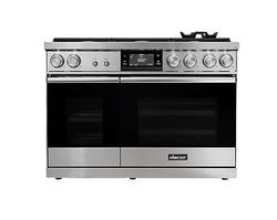 47-7/8 x 27-1/2 x 36-1/8 in. 22000 BTU 4.8 cu. ft. 6-Burner Gas Sealed Freestanding Range in Silver Stainless