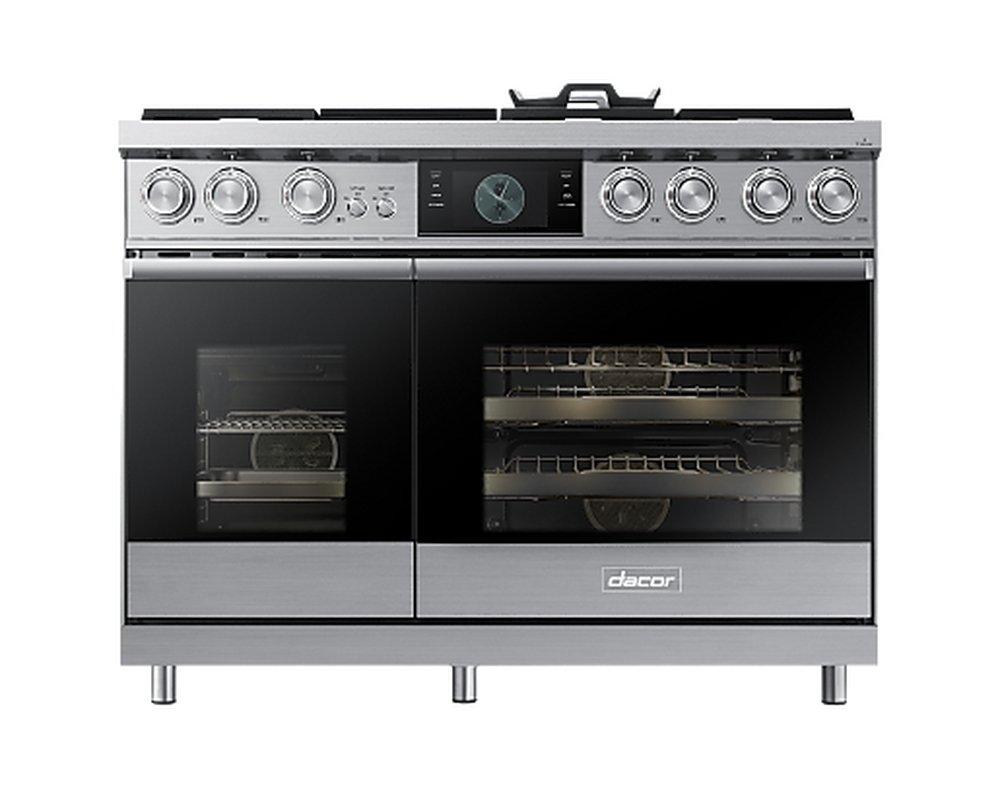 Dacor Silver Stainless Steel 47-7/8 x 27-1/2 x 36-1/8 in. 22000 BTU 4.8 cu. ft. 6-Burner Gas Sealed Freestanding Range 