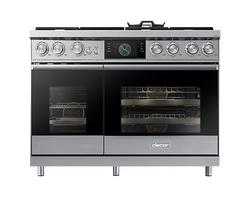 47-7/8 x 27-1/2 x 36-1/8 in. 22000 BTU 4.8 cu. ft. 6-Burner Gas Sealed Freestanding Range in Silver Stainless