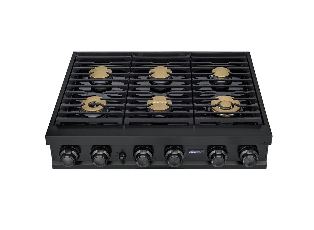 36 GAS RANGETOP 6 BURNERS GRAPHITE NG/LP 