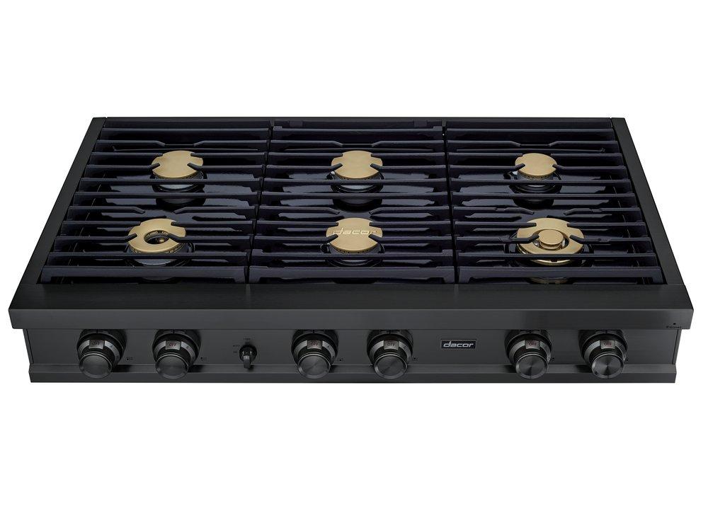 48 GAS RANGETOP 6 BURNERS GRAPHITE NG/LP 
