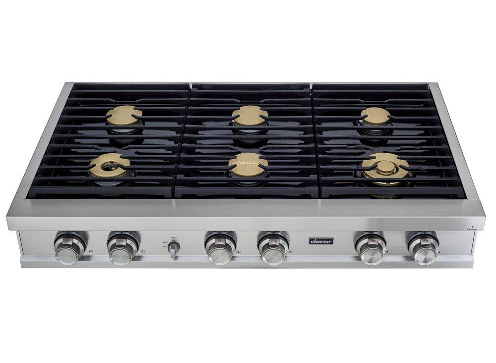 48 GAS RANGETOP 6 BURNERS SILVER NG/LP 