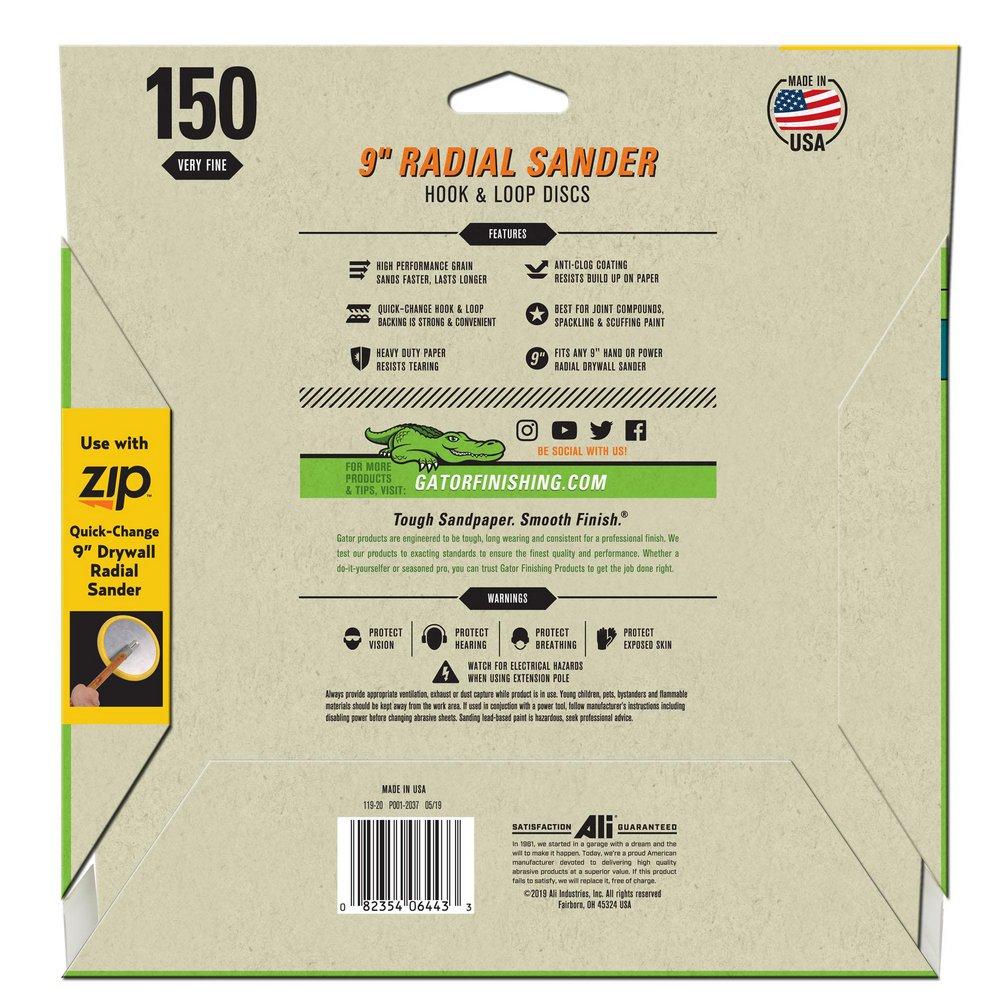 9 IN DRYWALL PAPER 150 GRIT 5PK 