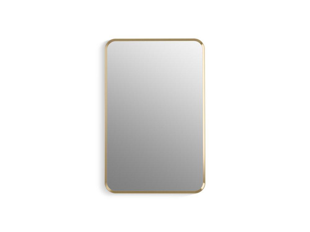 KOHLER Moderne Brushed Gold 22 x 34 in. Recessed and Surface Mount Medicine Cabinet 
