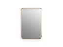 KOHLER Moderne Brushed Gold 22 x 34 in. Recessed and Surface Mount Medicine Cabinet 
