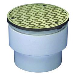 3x4 in. PVC Adjustable Area Cleanout with 5-3/16 in. Round Stainless Steel Strainer