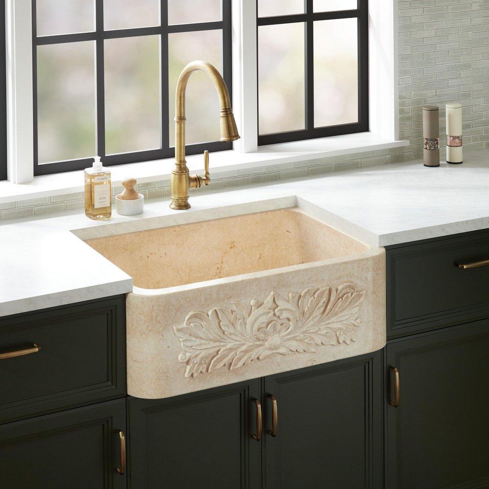 30 SILBURY IVY MARBLE FARMHOUSE SINK - EGYPTIAN CREAM 
