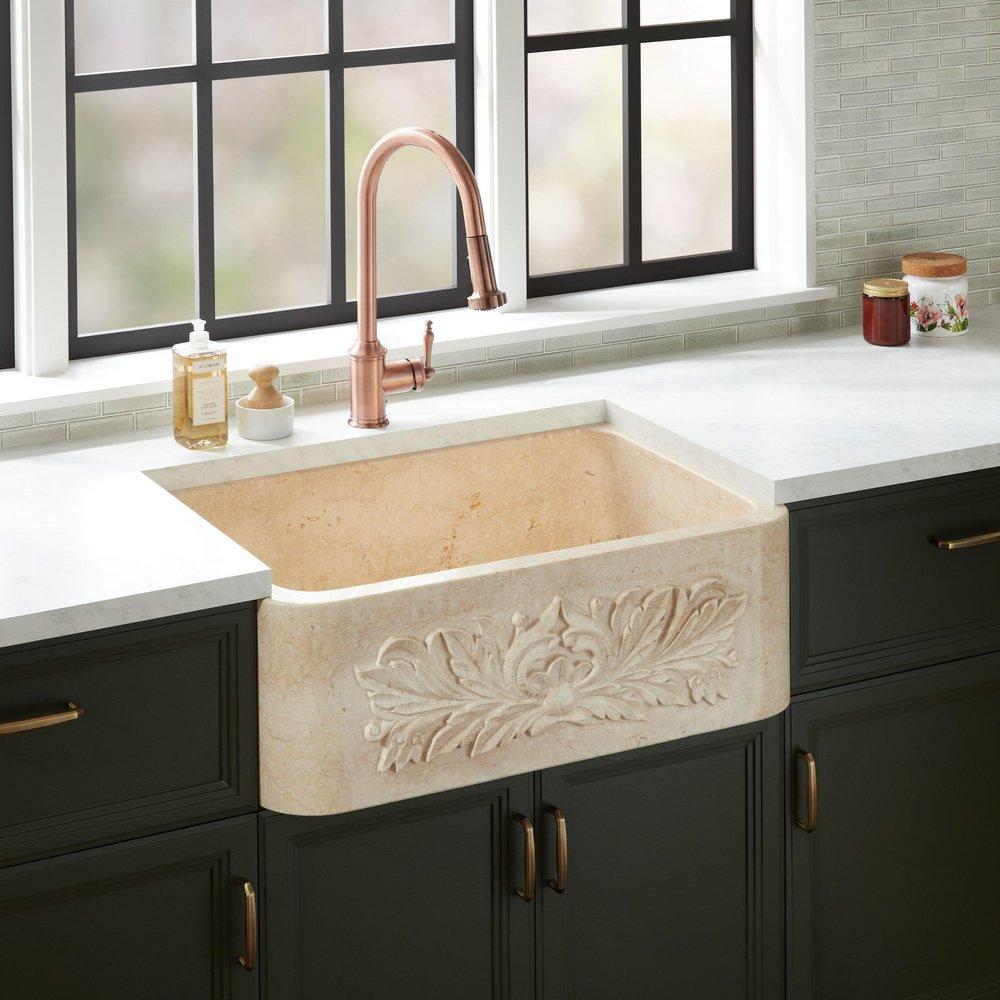 33 SILBURY IVY MARBLE FARMHOUSE SINK - EGYPTIAN CREAM 