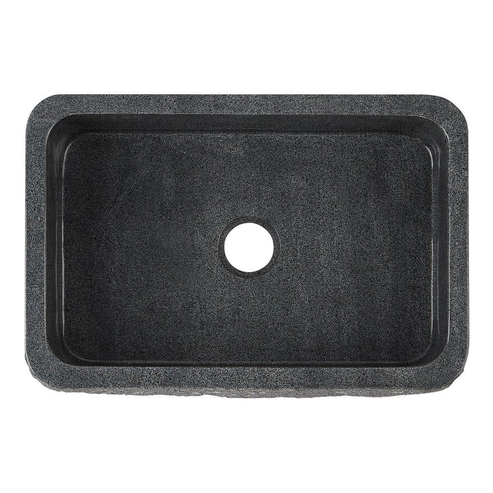 Signature Hardware Blue Grey 30 in. Farmhouse Granite Single Bowl Kitchen Sink 