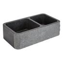 Signature Hardware Blue Grey 36 in. Farmhouse Granite Double Bowl Kitchen Sink 