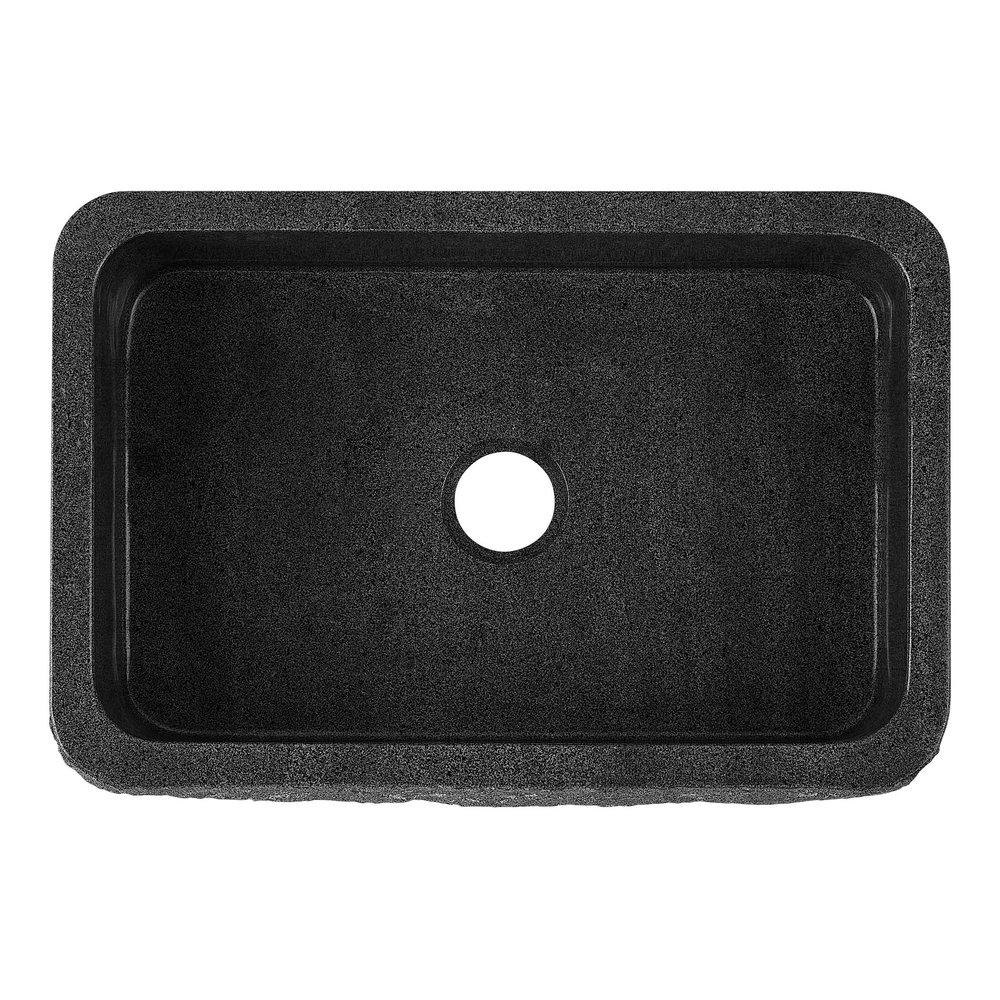 30 FINBROOK CHISELED GRANITE FARMHOUSE SINK - BLACK 