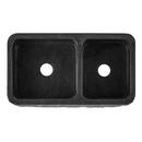 Signature Hardware Black 36 in. Farmhouse Granite Double Bowl Kitchen Sink 