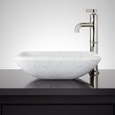 16-5/8 in. Vessel Mount Rectangular Marble Bathroom Sink in Carrara
