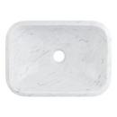 16-5/8 in. Vessel Mount Rectangular Marble Bathroom Sink in Carrara 