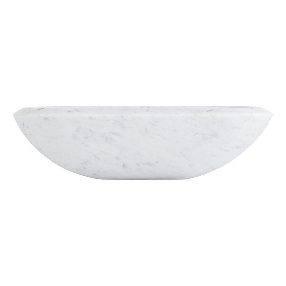 16-5/8 in. Vessel Mount Rectangular Marble Bathroom Sink in Carrara 