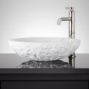 18-1/4 in. Vessel Mount Oval Marble Bathroom Sink in Carrara
