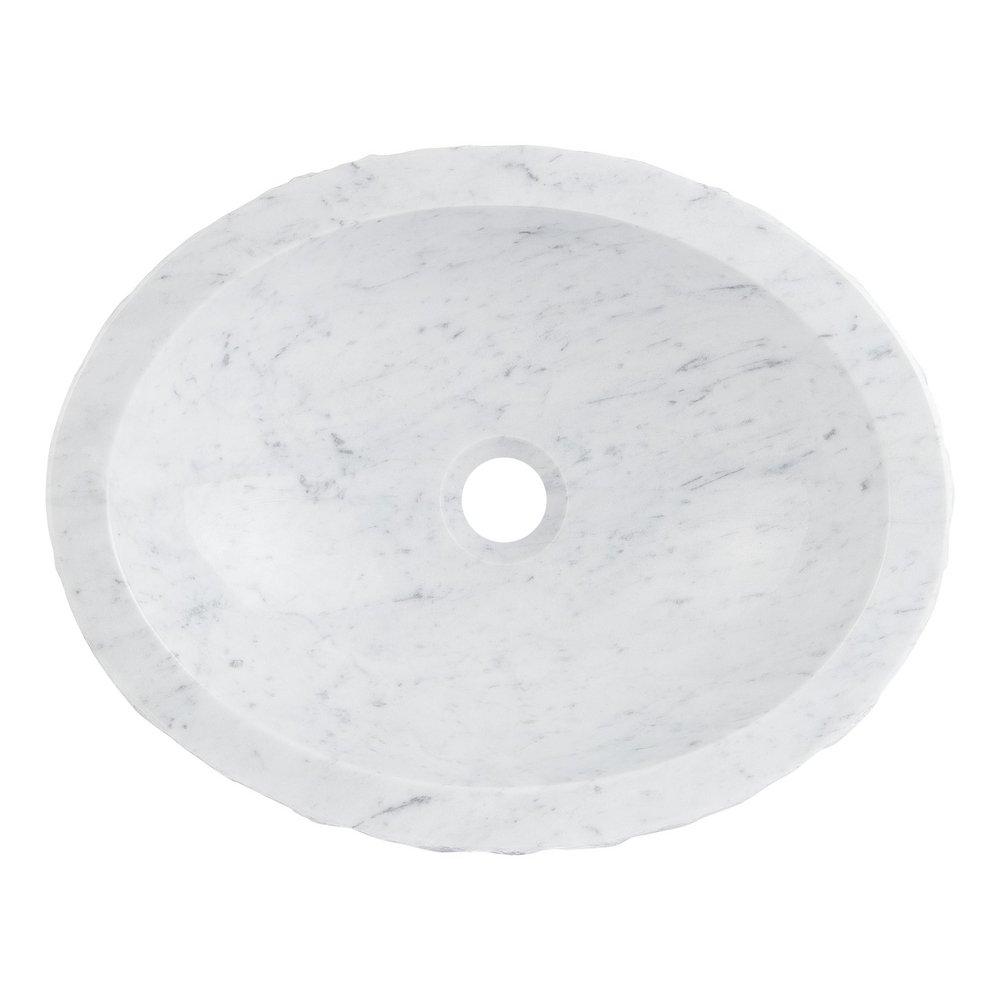 THURBER OVAL MARBLE VESSEL SINK - CARRARA 