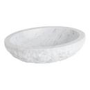 18-1/4 in. Vessel Mount Oval Marble Bathroom Sink in Carrara 