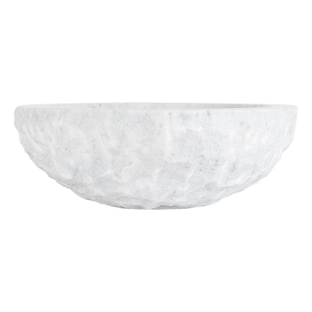 18-1/4 in. Vessel Mount Oval Marble Bathroom Sink in Carrara 