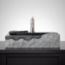 21-3/4 in. Vessel Mount Rectangular Granite Bathroom Sink in Blue Grey