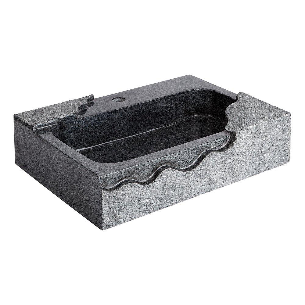 21-3/4 in. Vessel Mount Rectangular Granite Bathroom Sink in Blue Grey 