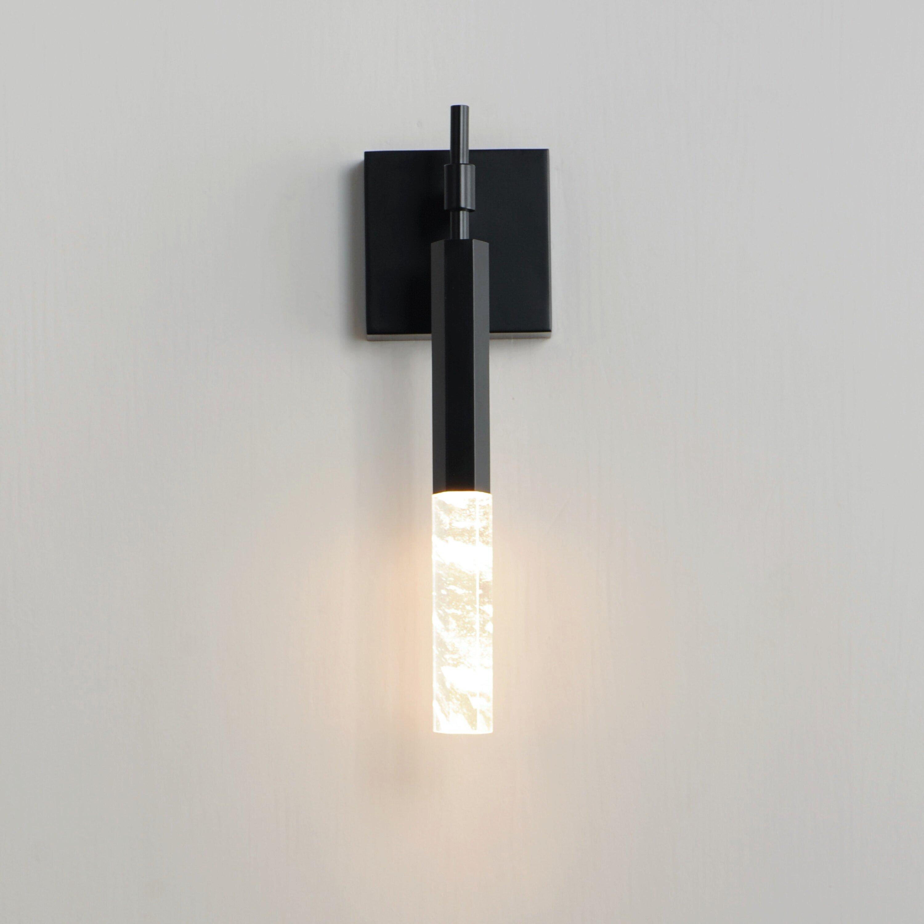 6W 1-Light 14 in. Wall Sconce in Black 
