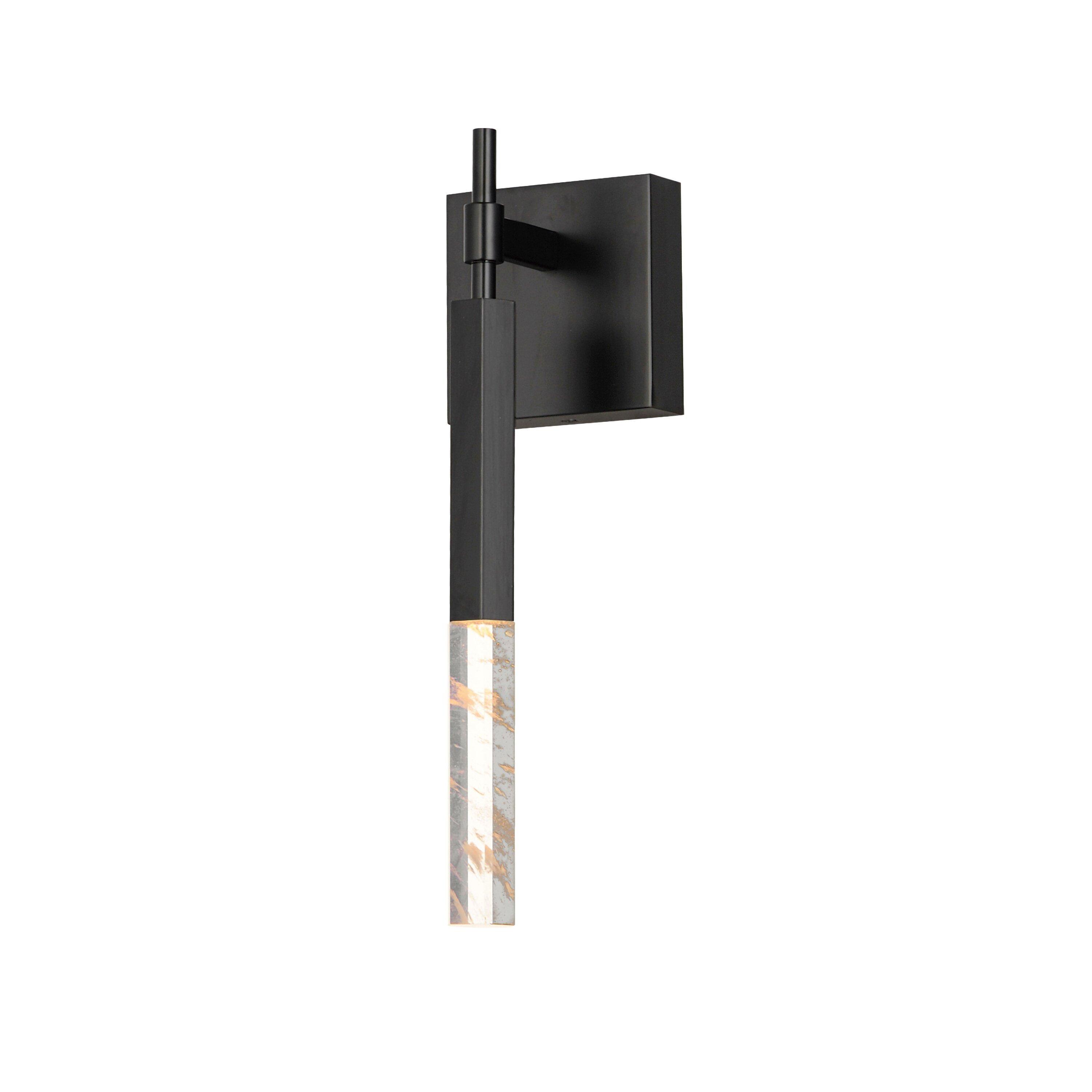 6W 1-Light 14 in. Wall Sconce in Black 