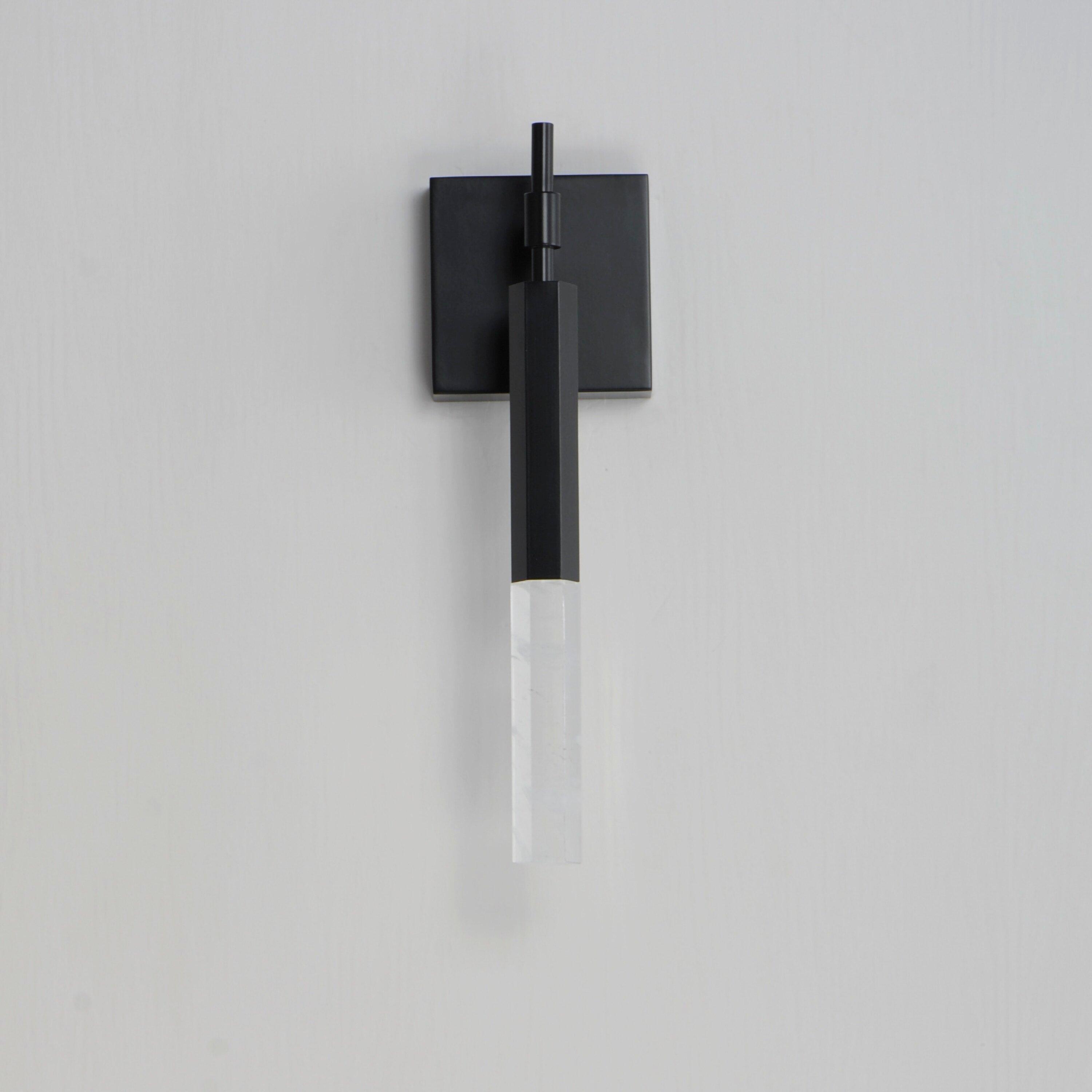 6W 1-Light 14 in. Wall Sconce in Black 