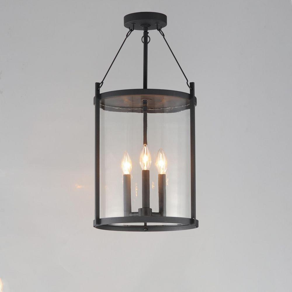 Maxim Lighting&reg; Black 40W 3-Light Candelabra E-12 Incandescent Outdoor Pendant 