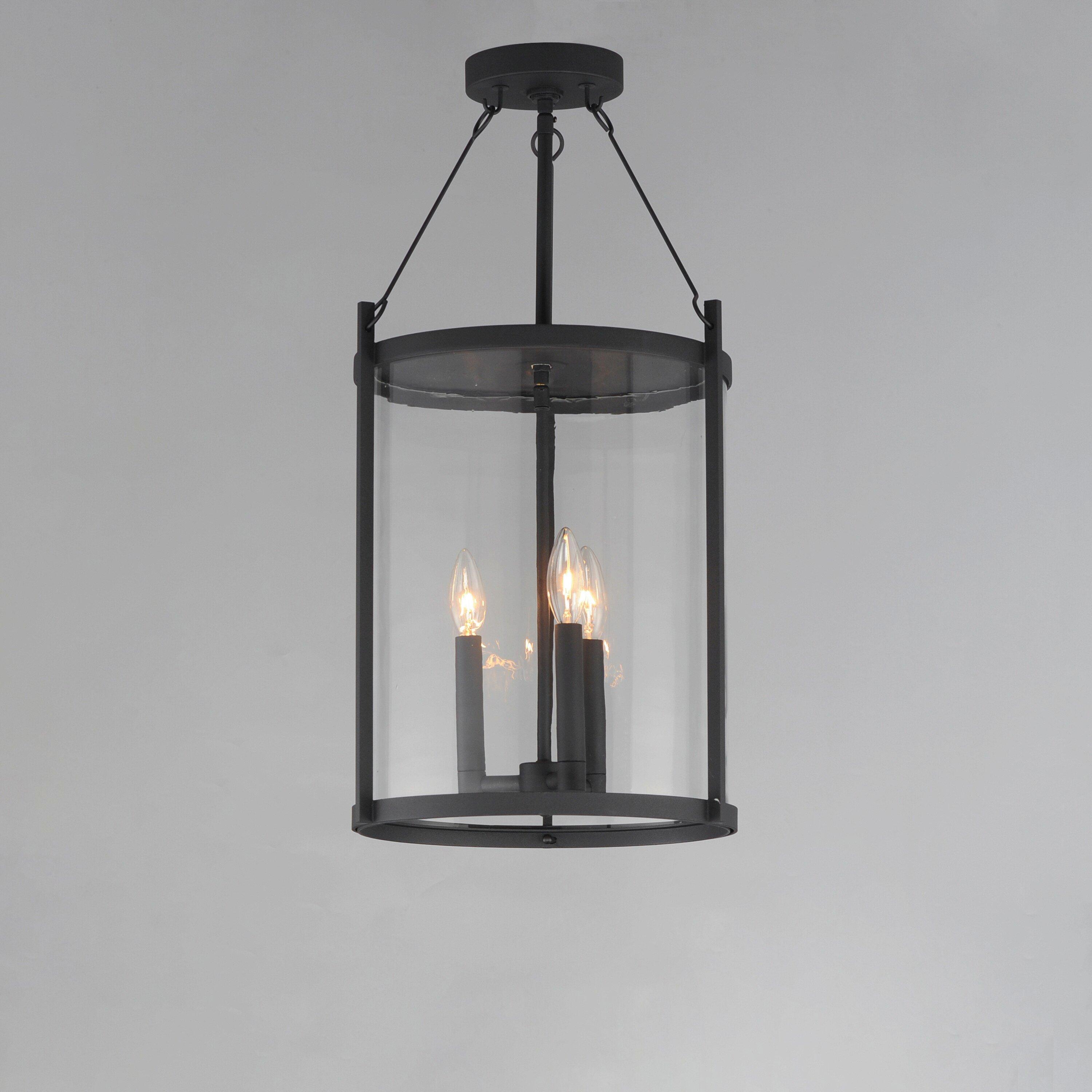 Maxim Lighting&reg; Black 40W 3-Light Candelabra E-12 Incandescent Outdoor Pendant 