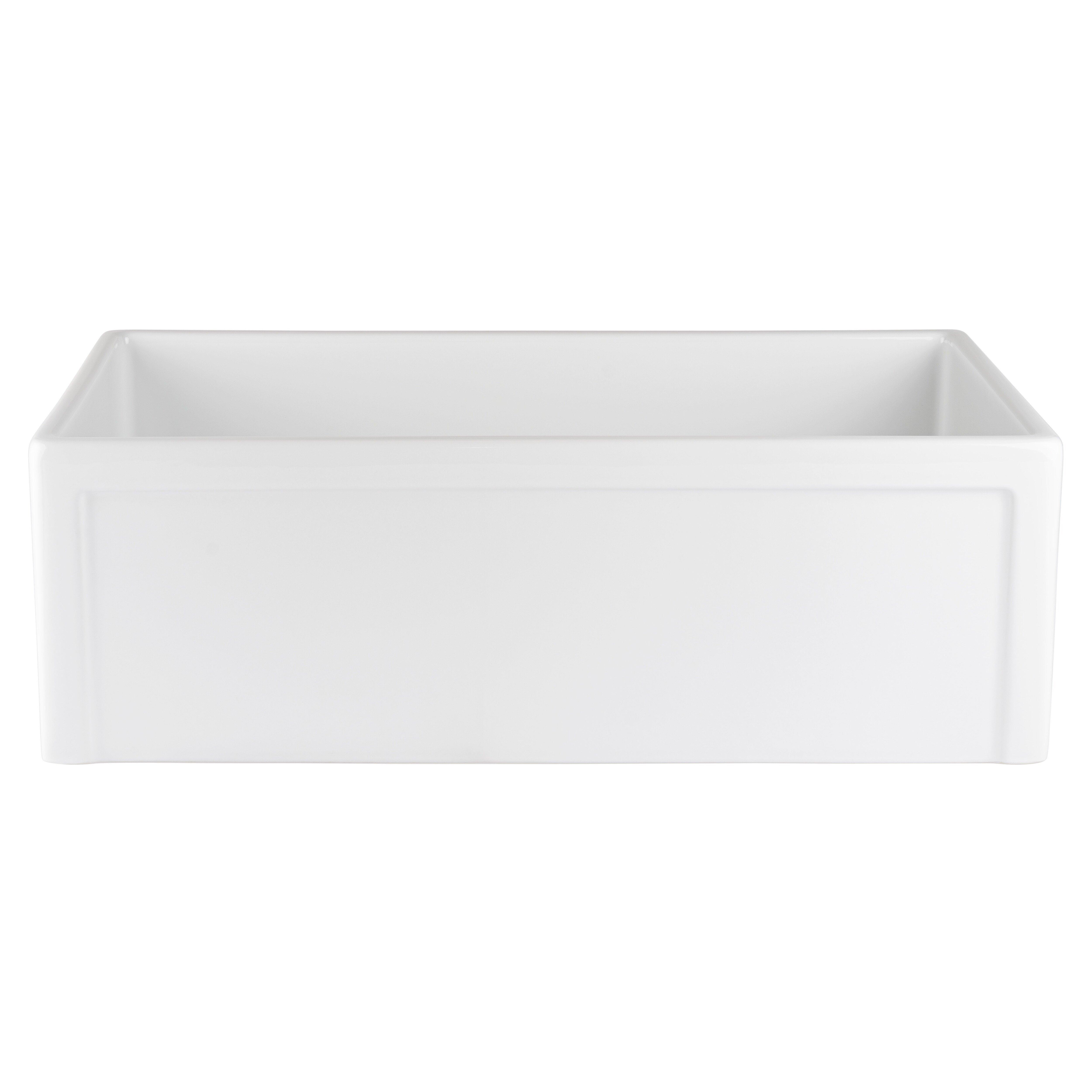 30 in. Single Basin Reversible Farmhouse Fireclay Kitchen Sink 