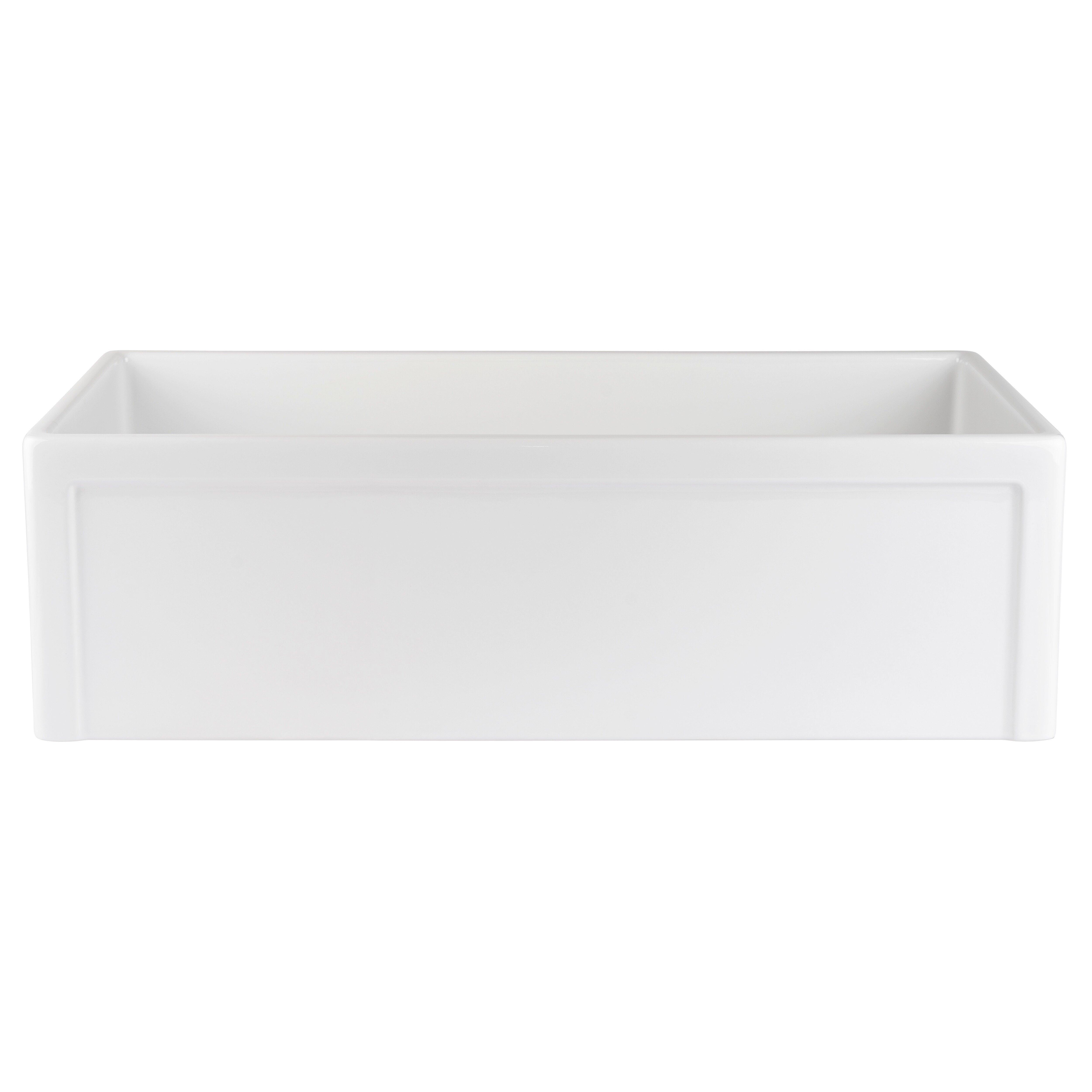 33 in. Farmhouse Fireclay Single Bowl Kitchen Sink in White 