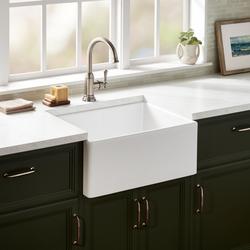 20 in. Single Bowl Fireclay Apron Kitchen Sink in White