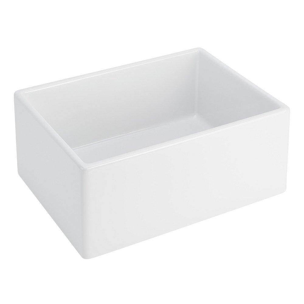 24 in. Single Bowl Fireclay Apron Kitchen Sink in White 