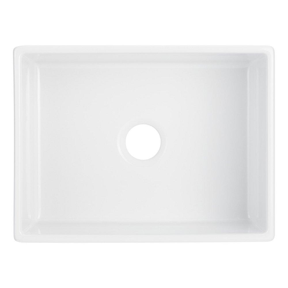 24 in. Single Bowl Fireclay Apron Kitchen Sink in White 