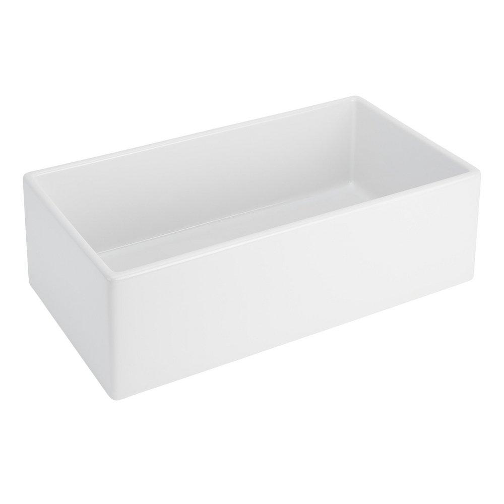 33 in. Single Bowl Fireclay Apron Kitchen Sink in White 
