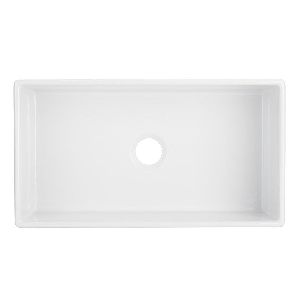 33 in. Single Bowl Fireclay Apron Kitchen Sink in White 