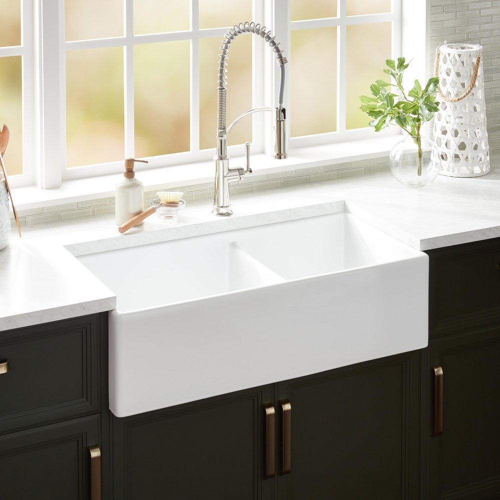 36X18 2B FIRECLAY APRN KITC SINK WHITE 