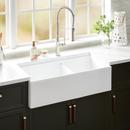 36 in. Double Bowl Fireclay Apron Kitchen Sink in White
