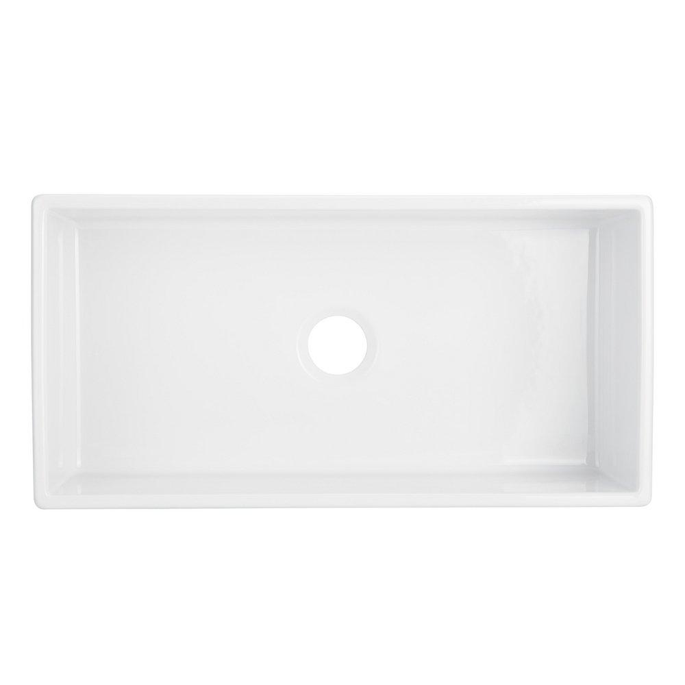 36 in. Single Bowl Fireclay Apron Kitchen Sink in White 