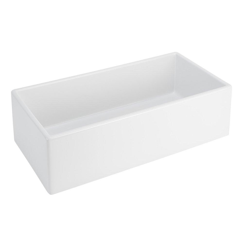 36 in. Single Bowl Fireclay Apron Kitchen Sink in White 