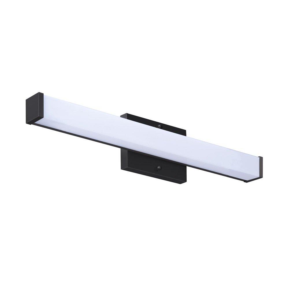 18 in. LED Square Linear Vanity Light in Matte Black 
