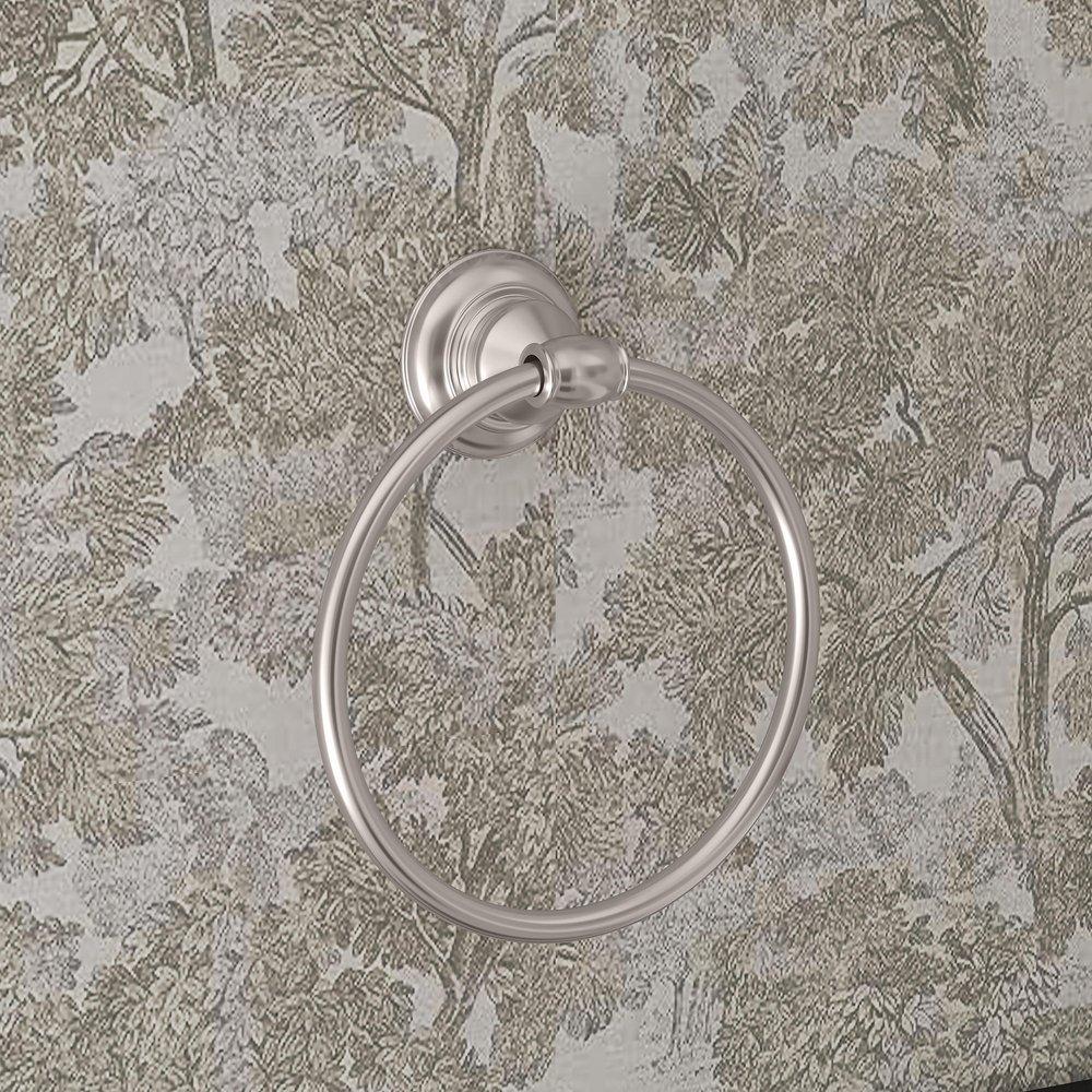 Signature Hardware Polished Nickel Round Closed Towel Ring 