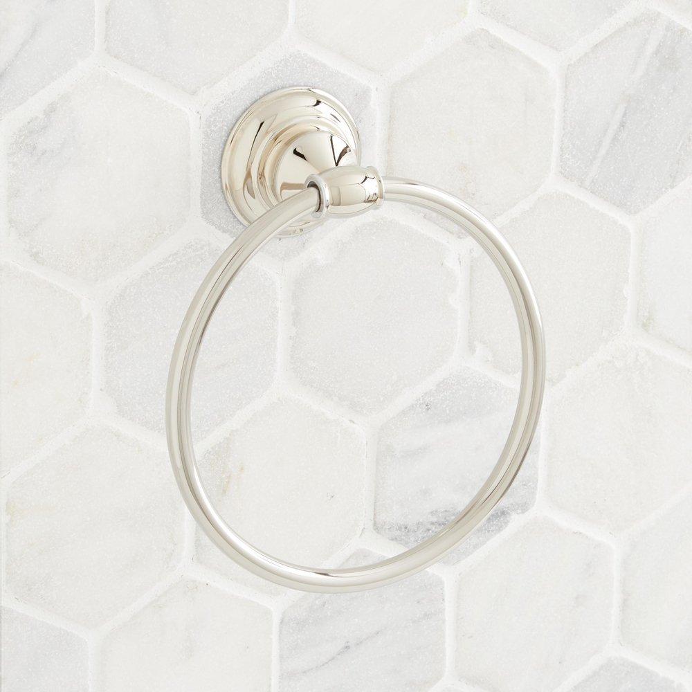Signature Hardware Polished Nickel Round Closed Towel Ring 