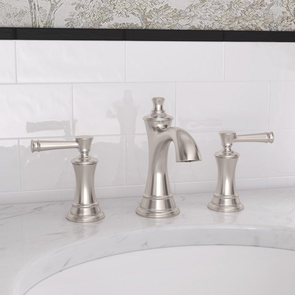 Signature Hardware Polished Nickel Two Handle Widespread Bathroom Sink Faucet 